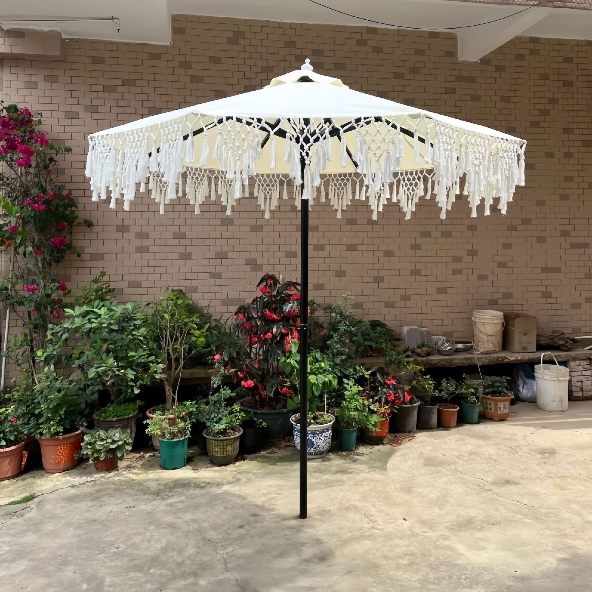 户外遮阳伞中国结流苏创意伞景区民宿别墅花园沙滩防雨伞可折叠