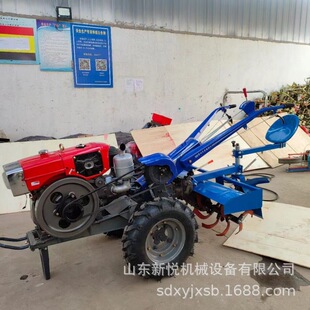 出口冷凝柴油手扶拖拉机 12马力电启动旋地犁田机 小型手扶开沟机