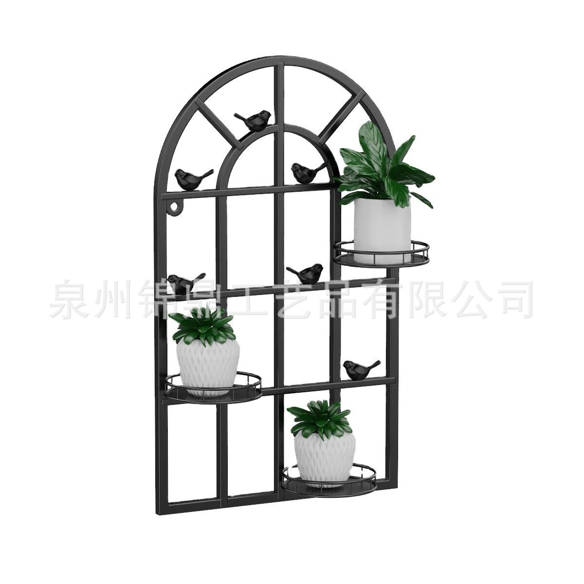 厂家直销欧式铁艺阳台壁挂花架子田园铁艺植物架室内花架墙壁悬挂
