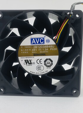 原装AVC 2B12038B48U 48V 1.30A 12CM 4线PWM大风量 12CM散热风扇
