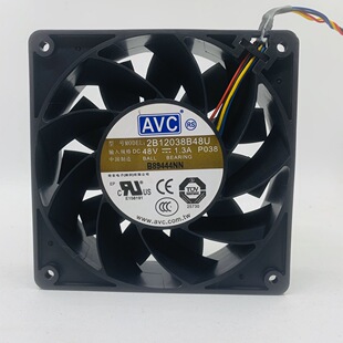 原装AVC 2B12038B48U 48V 1.30A 12CM 4线PWM大风量 12CM散热风扇