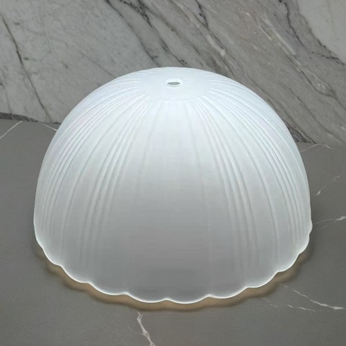 磨砂玻璃灯罩外壳替换圆形E27螺口卧室台灯欧式防刺眼DIY灯罩配件