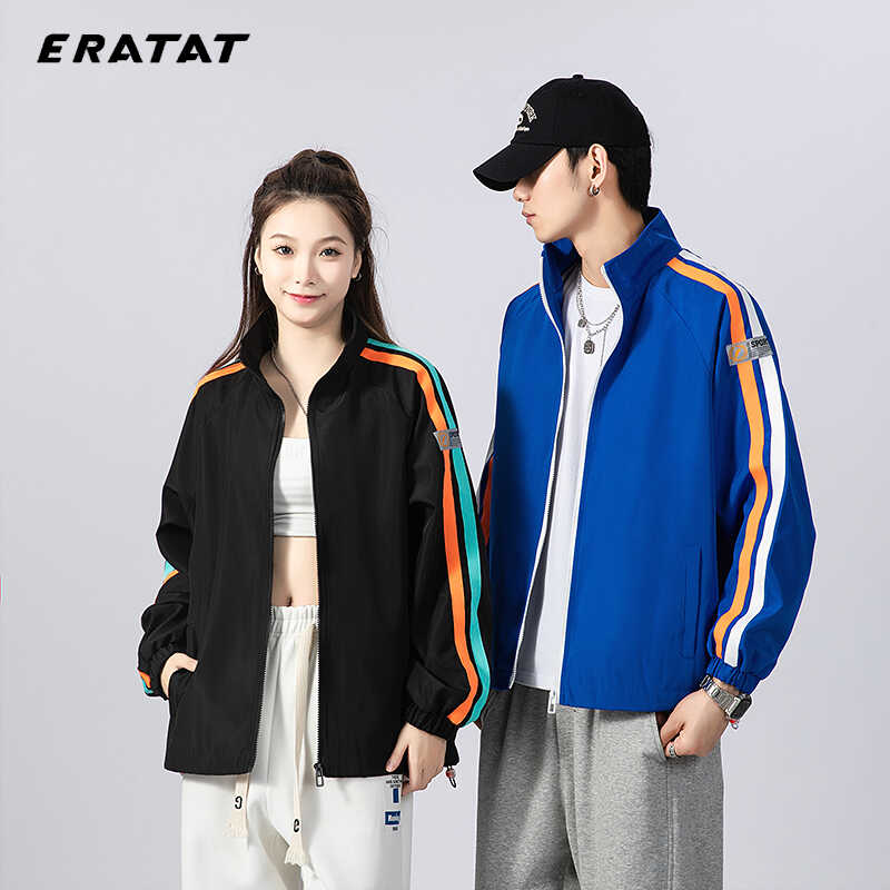 ERATAT运动夹克男女情侣款2024秋冬茄克连帽风衣外套经典学生服