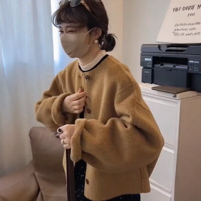 100%纯羊绒韩系小香风羊毛呢外套