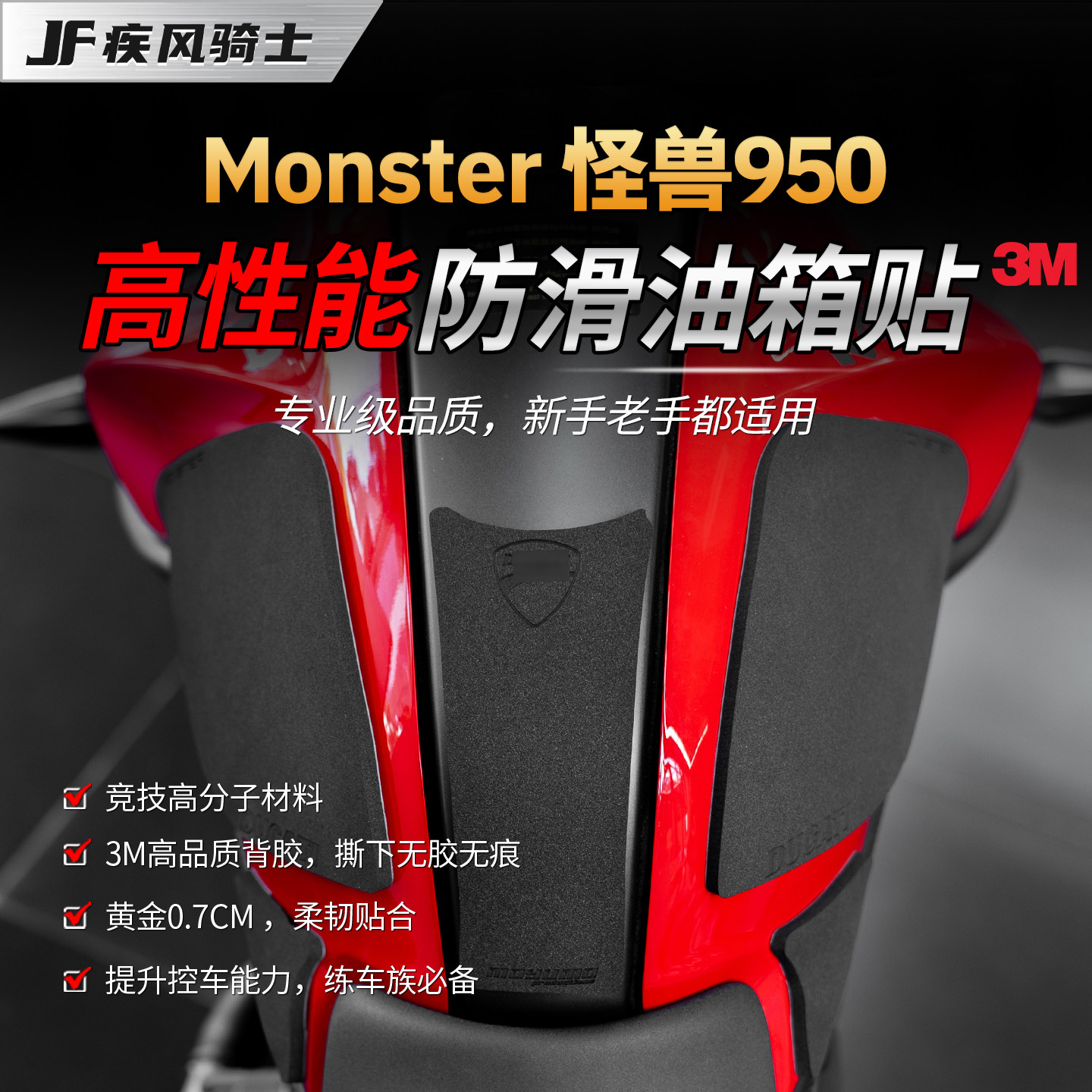 适用杜卡迪怪兽950专业级油箱贴