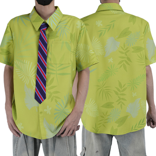 HOLOUN小欧家尼克狐狸绿色衬衫领带尼克COS游园