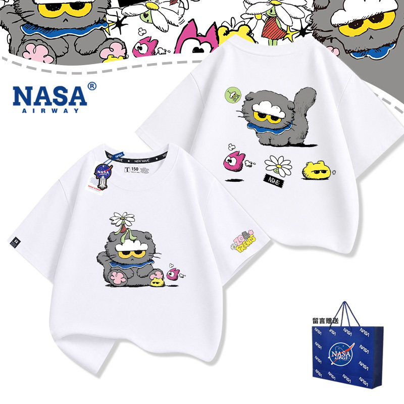 NASA联名GD权志龙Zoa猫同款周边演唱会男女纯棉短袖T恤夏季半袖潮
