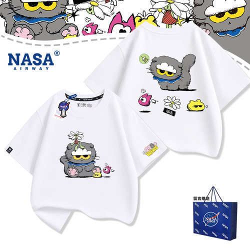 NASA联名GD权志龙Zoa猫同款周边演唱会男女纯棉短袖T恤夏季半袖潮