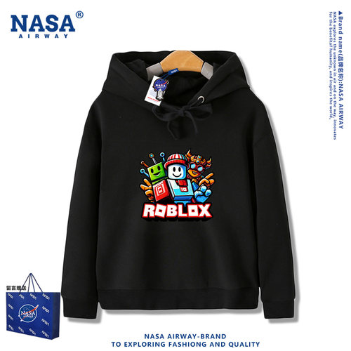 NASA AW彩色虚拟世界roblox罗布乐思游戏周边连帽卫衣男女秋冬款