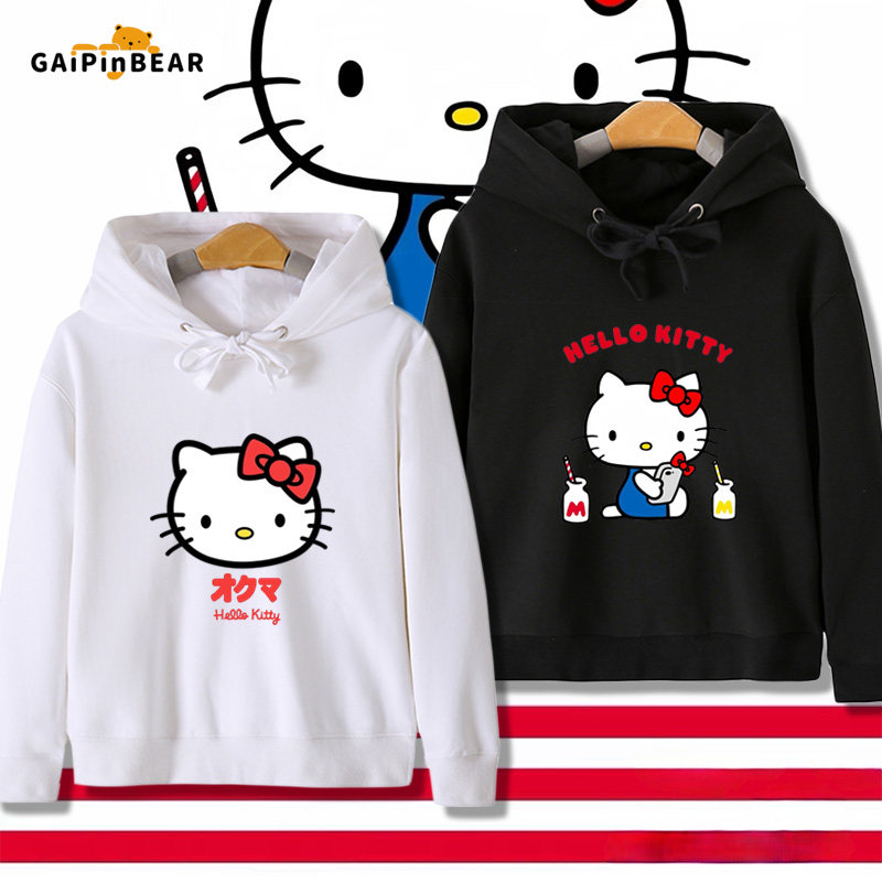 哈喽HelloKitty凯蒂猫可爱卡通连帽卫衣男女宝儿童装春秋亲子衣服