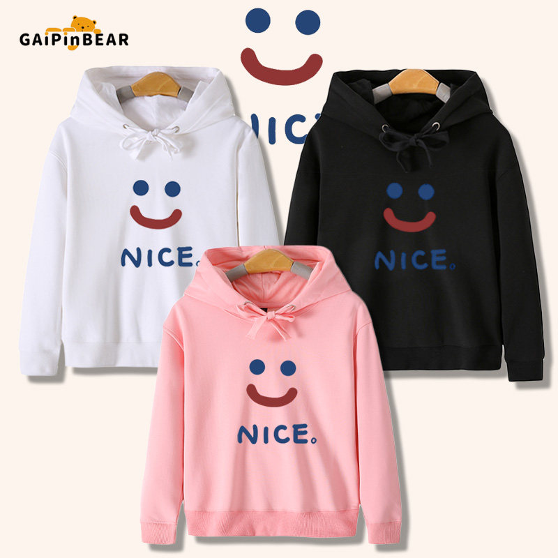 nice笑脸印花图案亲子衣服卫衣