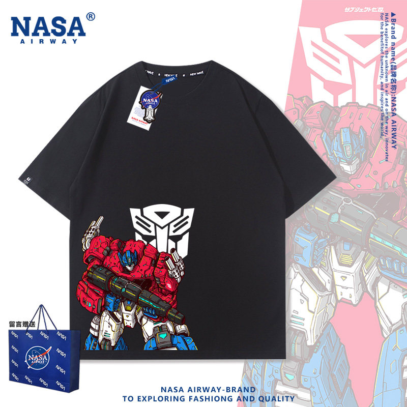 NASA联名变形金刚擎天柱大黄蜂周边儿童男女纯棉短袖T恤半袖夏上