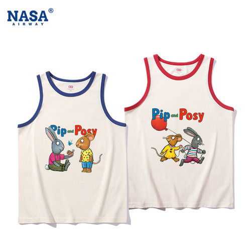 NASA AW波西和皮普pip and posy儿童吊带男女纯棉背心无袖T恤夏季