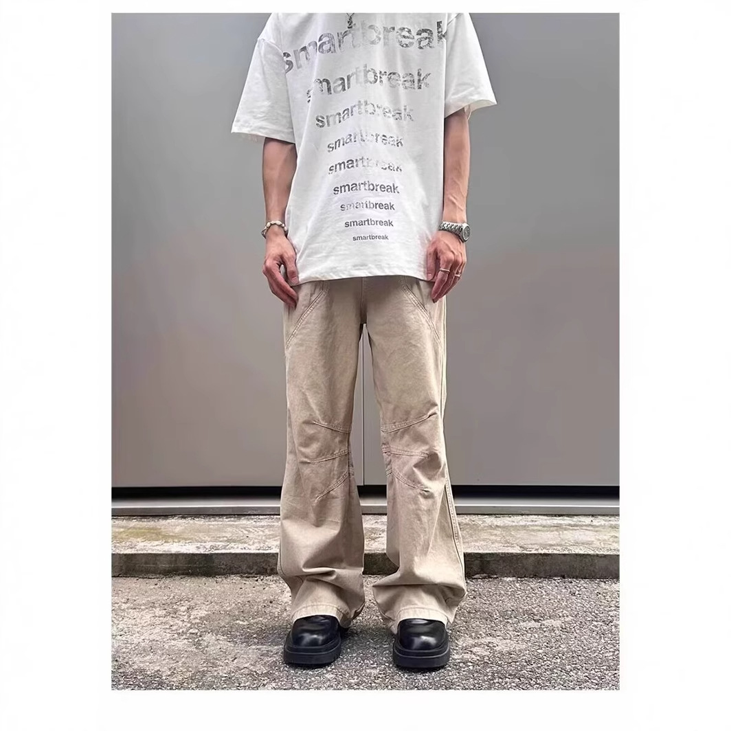 夏季美式街头复古工装伐木裤男女百搭宽松阔腿裤潮流裤子休闲长裤