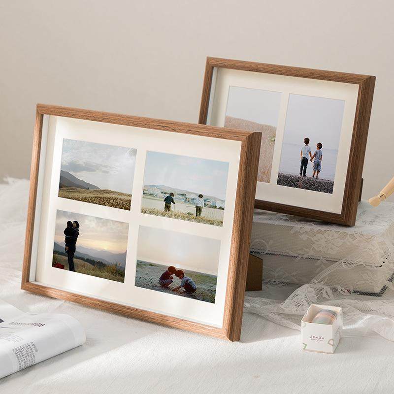直销新款洗照片做成相框组合摆台810寸婚纱照儿童照画框挂墙两联