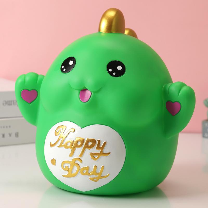直销新款大容量卡通恐龙存钱罐只进不出儿童防摔储蓄罐网红创意储