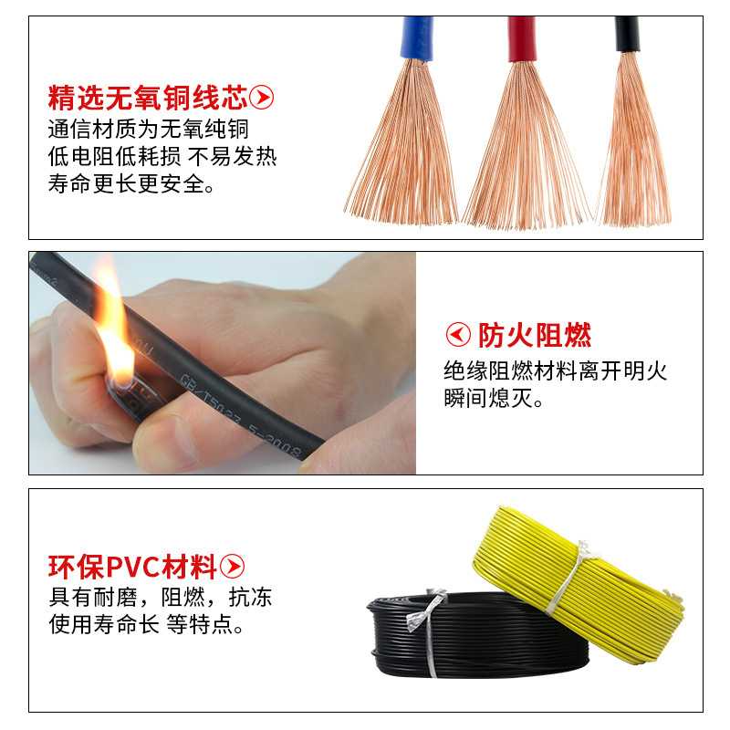新款直销国标RV电线0.3 0.5 0.75平方软电线多股铜芯电子线电源控