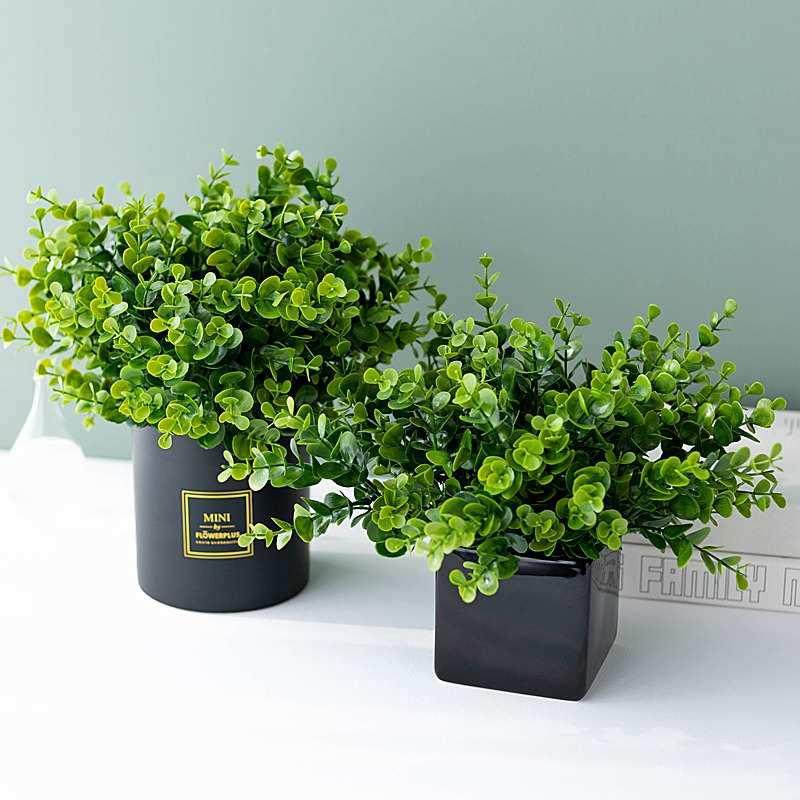 仿真尤加利假花艺餐桌摆件放客厅小摆设绿植盆栽简约多肉家居装饰,家居饰品,仿真花/假花,淘宝优惠券,粉丝福利购,淘宝优惠卷