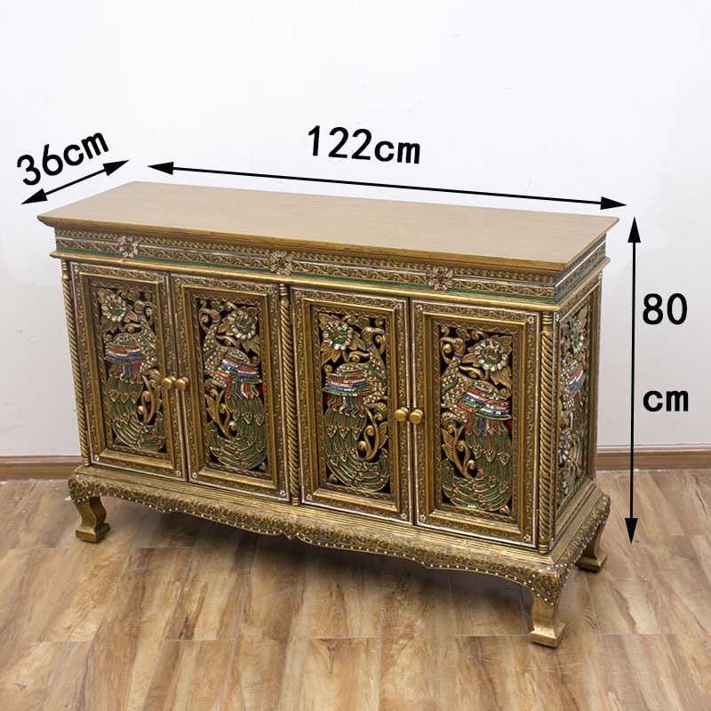 新款直销东南亚风格家具客厅隔断玄关柜泰国餐边柜泰式柜子实木装