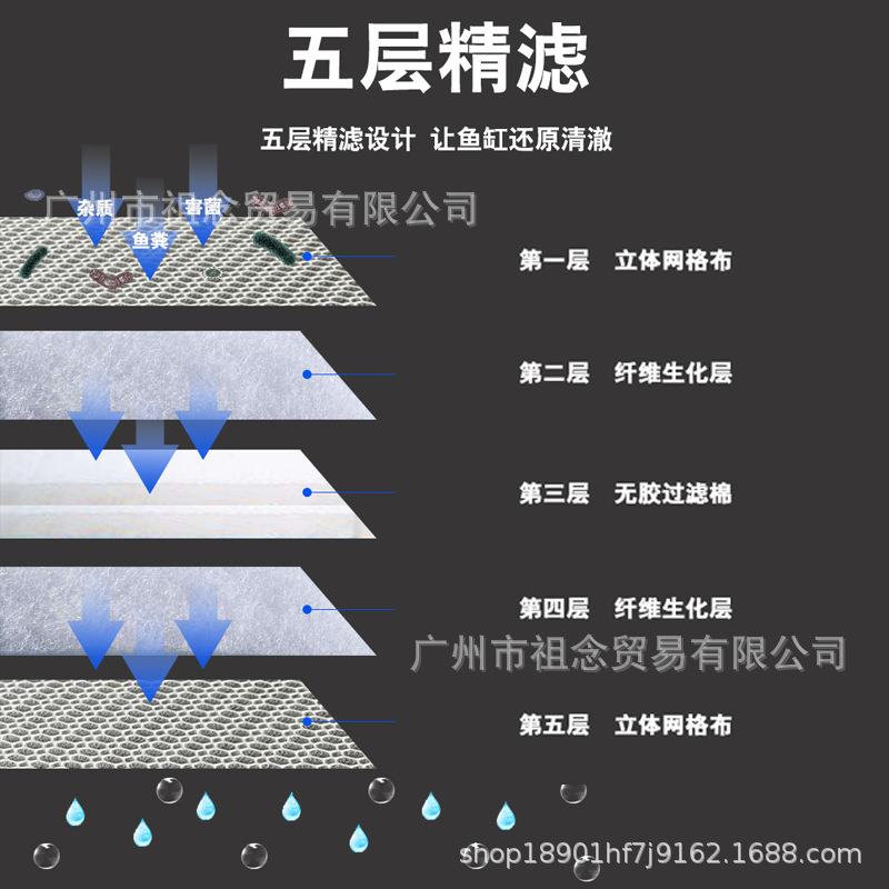 直销新款5D过滤棉鱼缸生化棉6D无胶棉高密度净化海绵净水过滤材料