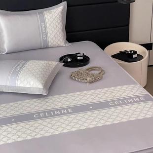 直销新款 可水洗空调软席 轻奢风高端夏季 冰丝凉席三件套1.8m床笠款