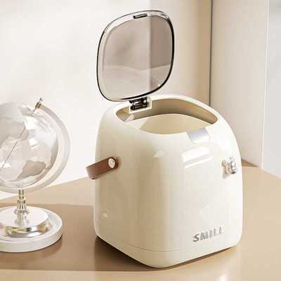 新款直销桌面垃圾桶按压弹盖收纳桶客厅可爱杂物桶家用办公桌台置