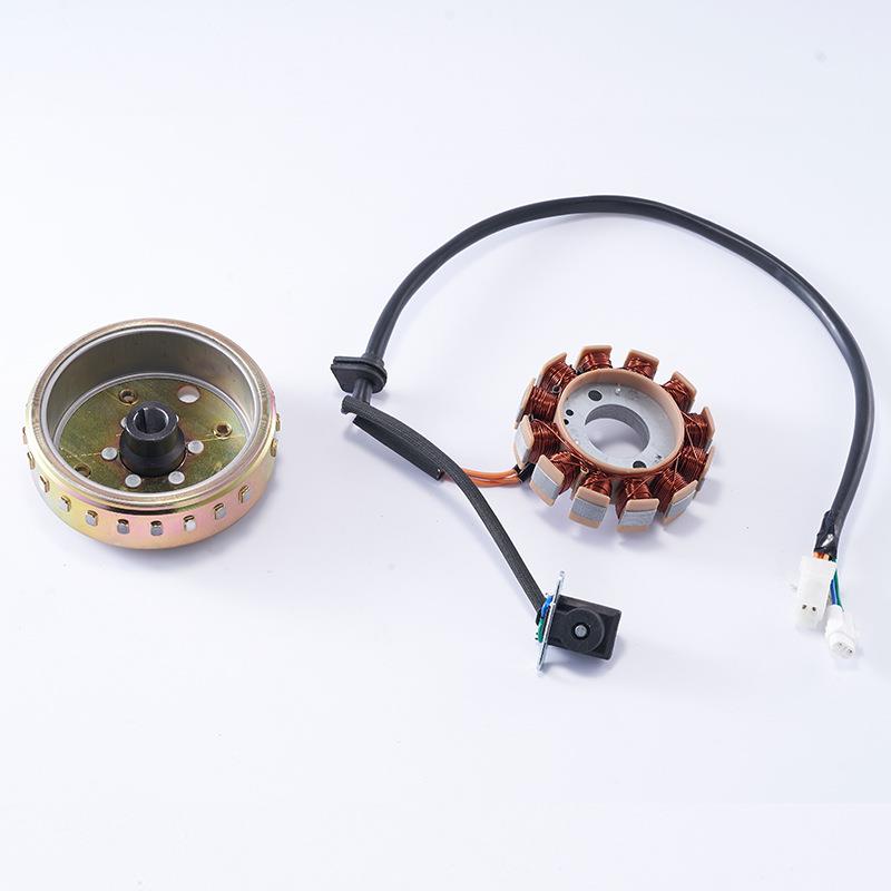 直销新款踏板摩托车发动机配件电喷点火线圈12极 公主100防水飞轮