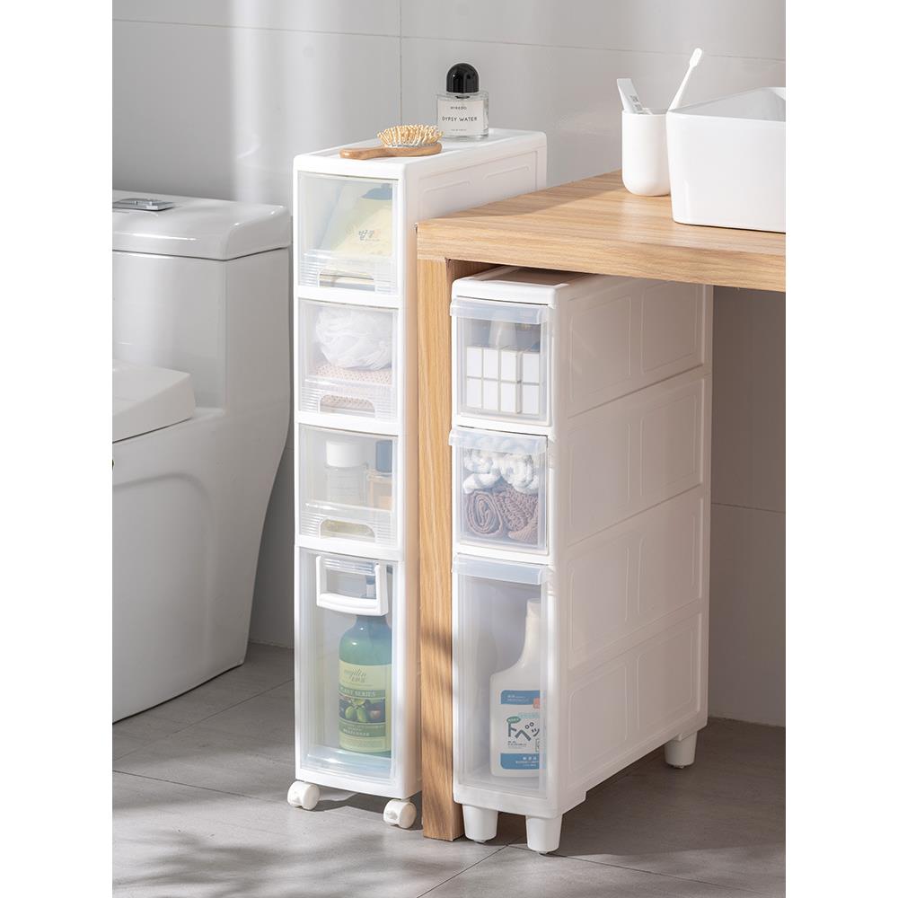 直销新款浴室卫生间夹缝收纳柜超窄置物架20窄家用厨房冰箱缝隙塑