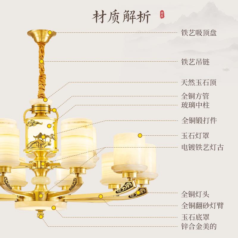 直销新款全铜吊灯新中式吊灯别墅自建房家用灯具2025年新款大气灯