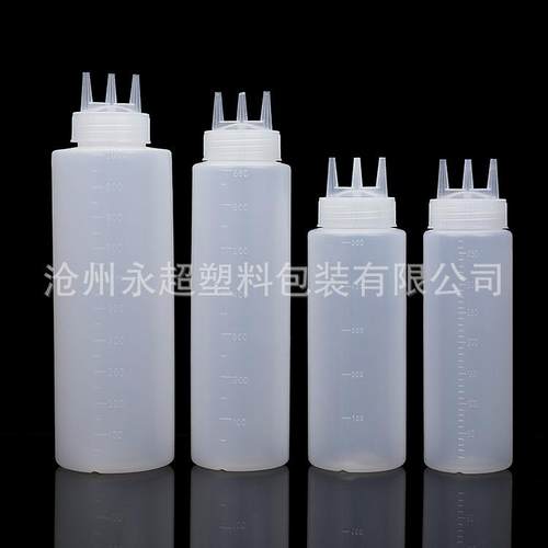 直销新款新款供应三头挤酱瓶多头挤压瓶调味酱料瓶调味瓶三头尖嘴