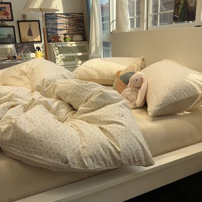 冬季ab面纯棉牛奶绒四件套