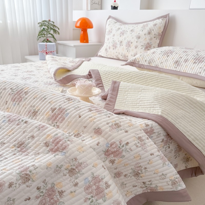 正官旗纺织针织棉床盖三件套绗缝床盖单件夹棉加厚可机洗榻榻米,床上用品,床盖,淘宝优惠券,粉丝福利购,淘宝优惠卷