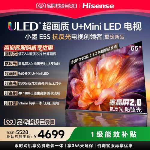 海信小墨E5S65吋U+MiniLED信芯