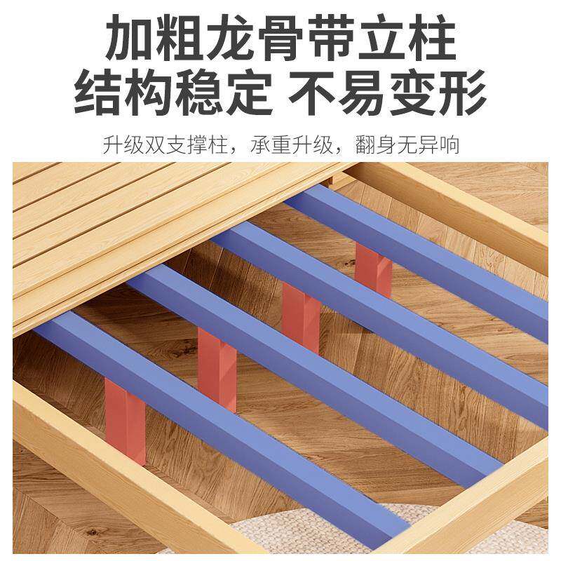 my实木床架头榻榻米无F78M8JT6日床床无靠背式成品矮床简约现代1.