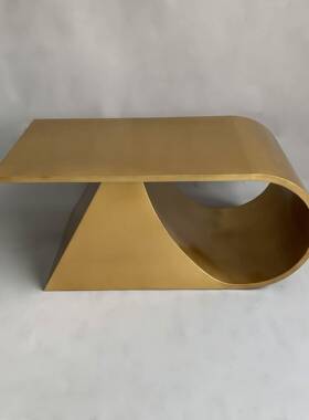 美式时尚复古轻奢铁艺茶QFX代创板现意客厅酒店售楼部样间圆形茶