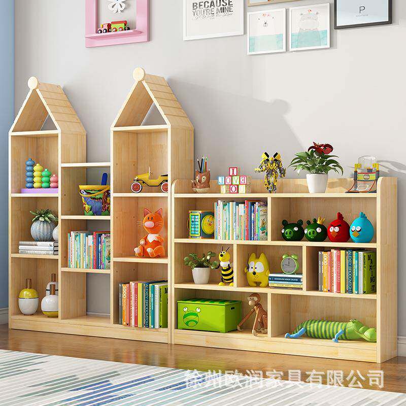 幼儿园实架木儿书落地书柜简置易置物柜绘本架城无品牌/堡物架展
