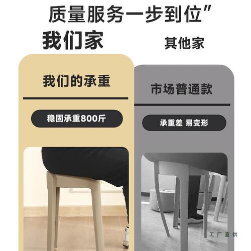 985塑凳子可放家用加料厚结实用风叠车圆凳客厅餐桌高椅子熟胶板