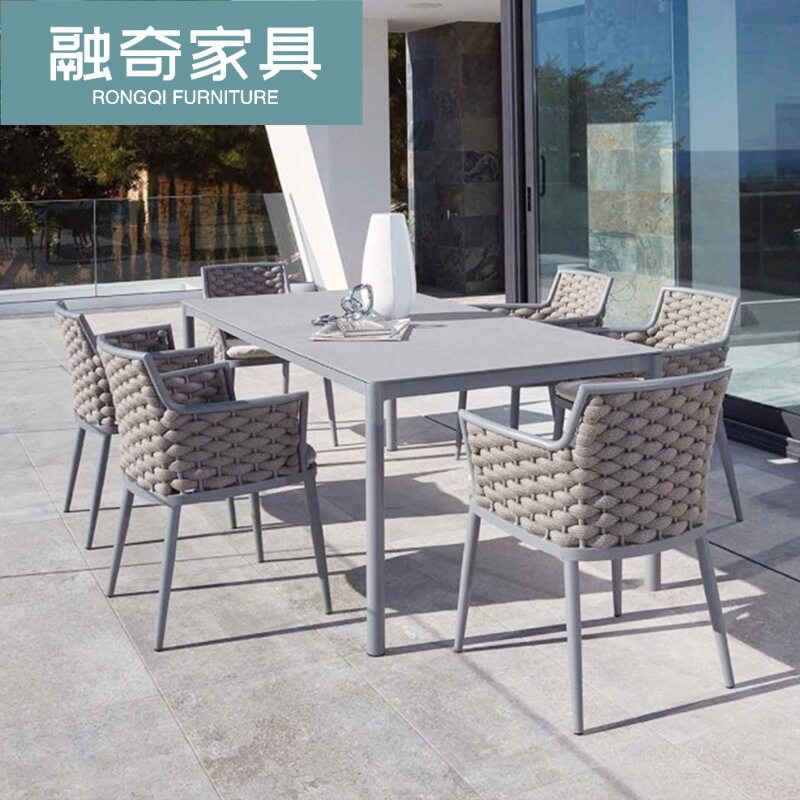 户外防水桌椅特斯林别墅露台露天花园酒店庭院民宿餐桌餐椅岩板桌