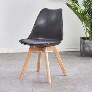 郁金香椅用家餐椅谈靠背办公椅书房化议妆实木洽会椅子简约郁金香