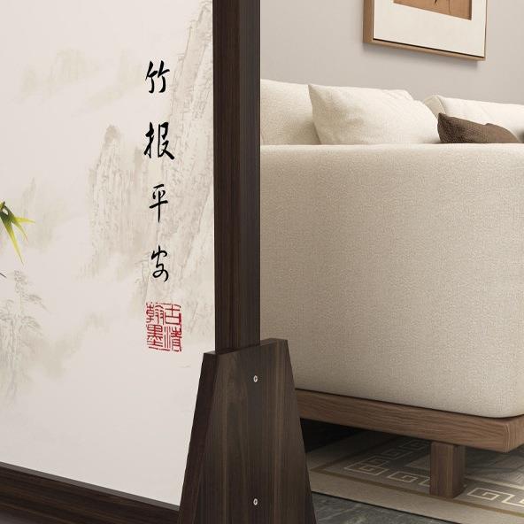 带向轮】02万5款新985中式高端实木折叠屏风隔断可新移动办公室2