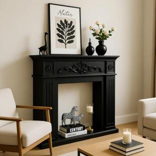 厅取暖器美式 壁柜复饰古风仿真火焰客719炉欧式 雕花玄 壁炉装 法式