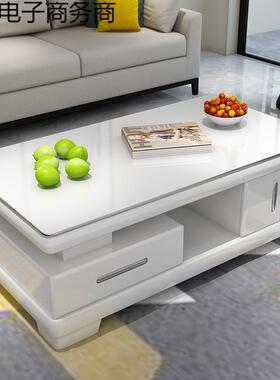 代简钢现琴烤客WRH漆茶几桌钢化玻璃面家用厅小约户型茶几电视柜