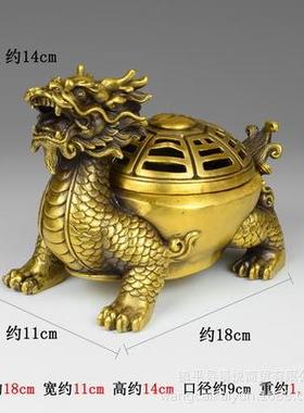 铜龙龟摆件开盖龙头龟客厅工艺品母子龙龟办公室摆件