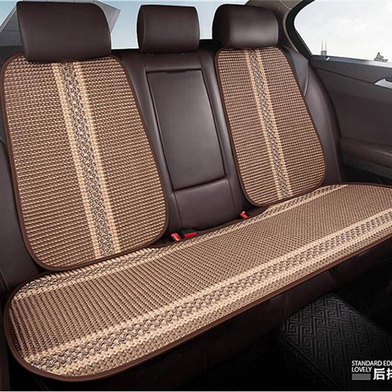 汽车坐垫四用季通防滑气透亚麻座夏椅垫冰丝NDS坐垫套单片后排座