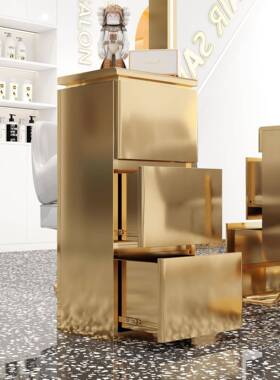 不锈钢推理发收店工具柜发美柜子发廊工具OYS台纳储物柜带抽屉车