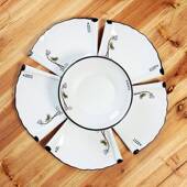 拼盘餐具家用团合圆扇创意圆桌海形鲜大子陶瓷菜盘圆形碟子668组