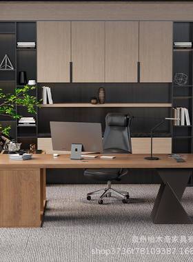 简现代设YMZ-023计师约大板办单公桌工作室人大台泡茶一体电脑桌