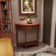 985美式 实木入户门窄柜30cm圆玄关桌奢风半台靠墙玄轻关柜端景桌