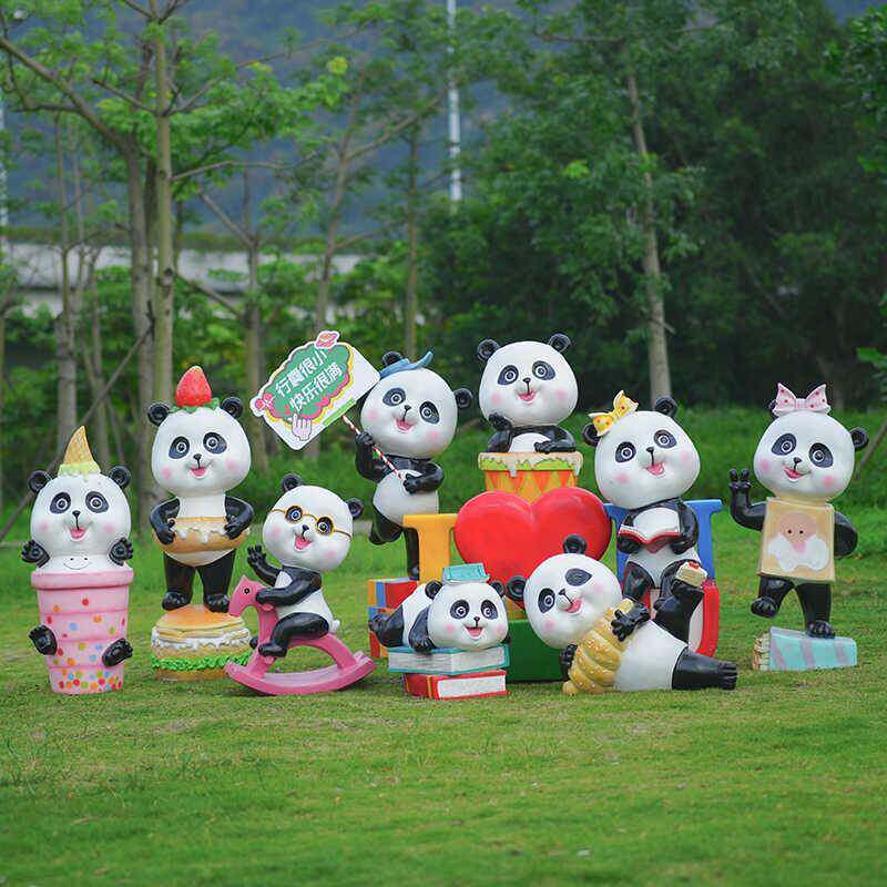 通熊猫摆件璃钢雕塑无品牌/玻卡户外装园林景观公园小区网红打卡