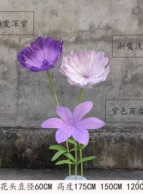 红多彩美人纸花虞大型立体仿真商花场橱网窗美陈装饰婚庆F98ST6T8